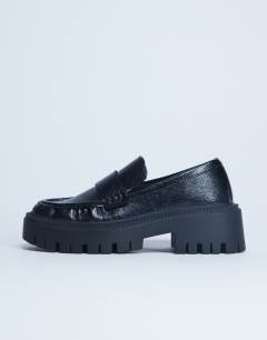 Cecil chunky cleated sole loafer in black 