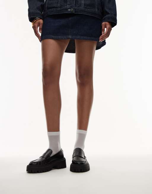 Topshop - Cecil - Loafers met dikke zool in zwart, 4 van 4