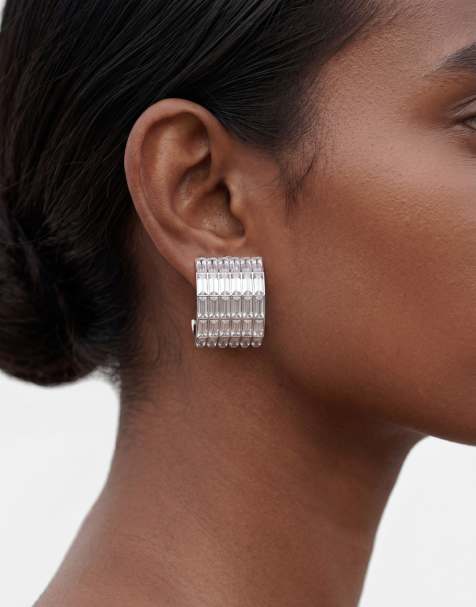 Topshop – Celeste – Kolczyki w kolorze srebra, ze strasami - view 1