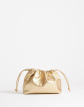 Topshop Celia medium ruched clutch bag in gold