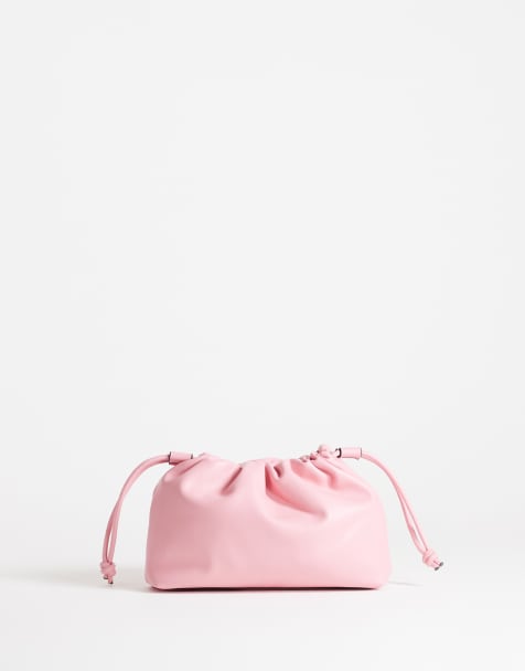 Topshop Celia pochette moyenne froncée rose - view 1