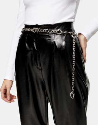 Topshop Chain Belt In Silver