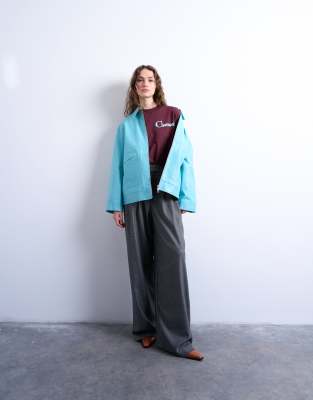 Topshop Chamonix Graphic Boxy Long Sleeve Tee In Burgundy