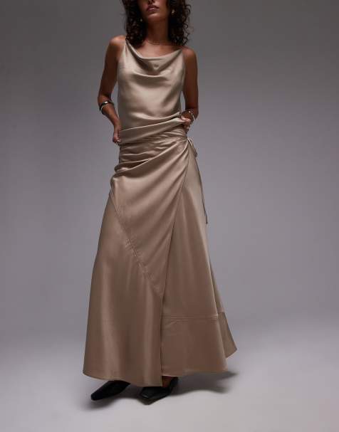 Topshop – Champagnefärgat set i satin - view 1