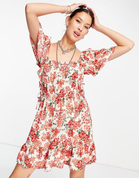Topshop channel mini dress in floral multi - view 1