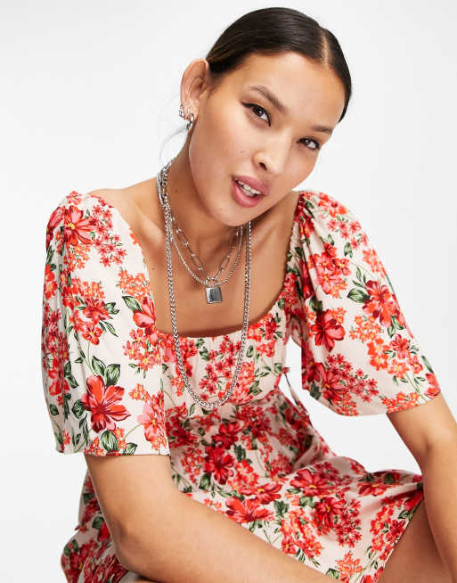 Topshop channel mini dress in floral multi, 3 of 4