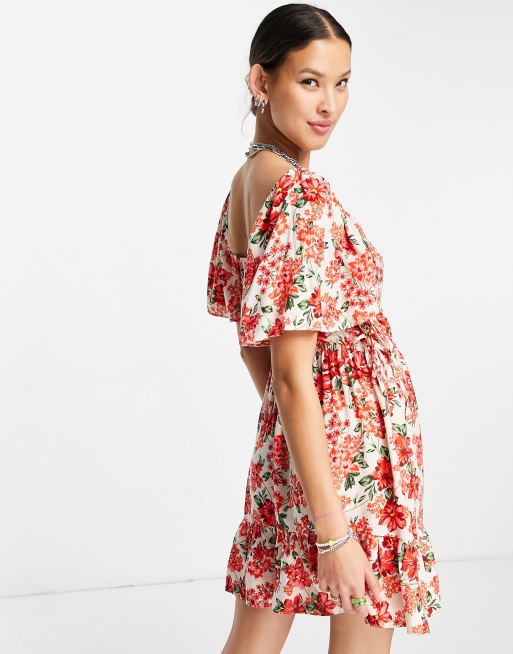 Topshop - Channel - Mini jurk met bloemen in multi, 2 van 4