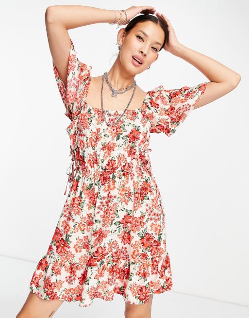 Topshop - Channel - Vestito corto con stampa a fiori multicolore