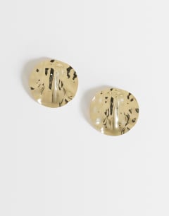 Chantal large statement disc earrings in gold tone