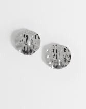 Topshop Chantal large statement disc earrings in silver tone