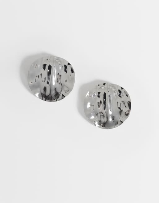 Topshop - Chantal - Orecchini a disco grandi color argento