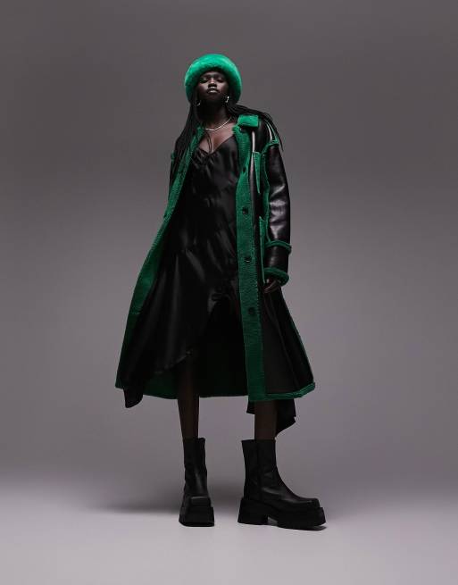 Topshop - Chapeau en fourrure - Vert, 3 de 4