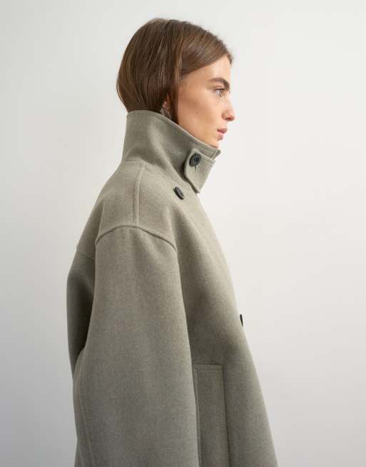 Topshop chaqueta con cuello alzado en gris, 3 de 4