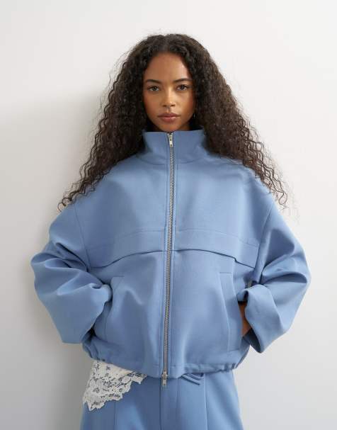 Topshop - chaqueta de conjunto con cuello alzado en azul - view 1