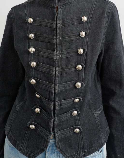 Topshop - chaqueta vaquera drummer en lavado negro, 3 de 4