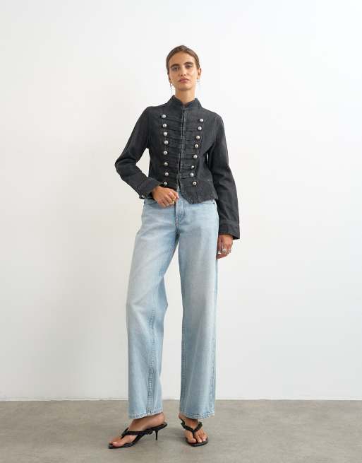 Topshop - chaqueta vaquera drummer en lavado negro, 4 de 4