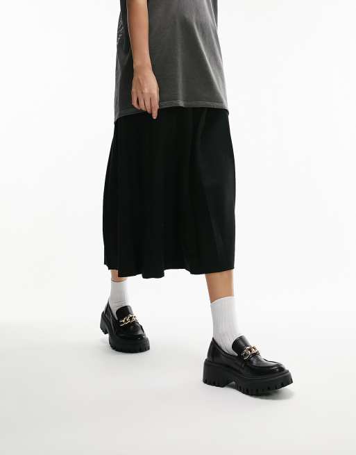Topshop Charlie chunky loafer with chain in black , 4 of 4