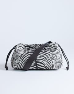 Charlie nylon cross body bag in zebra
