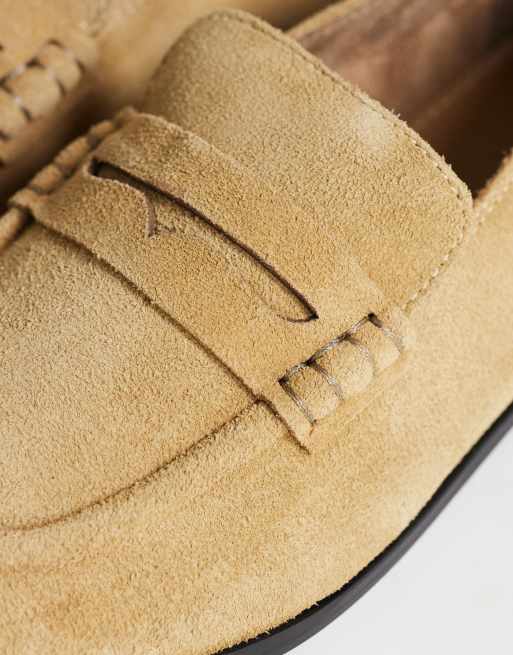 Topshop - Charlie - Platte loafers van imitatiesuède in camel , 4 van 4