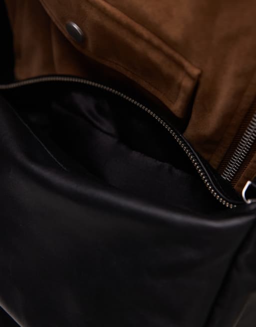 Topshop Charlie real leather crossbody bag in black, 4 of 4