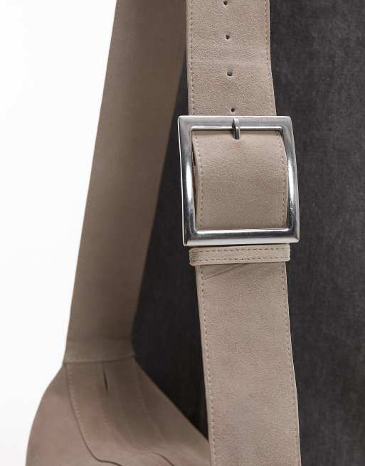 Topshop Charlie real leather crossbody bag in camel , 4 of 4