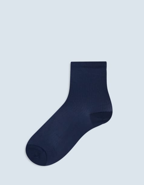 Topshop - Chaussettes côtelées transparentes - Bleu marine - view 1