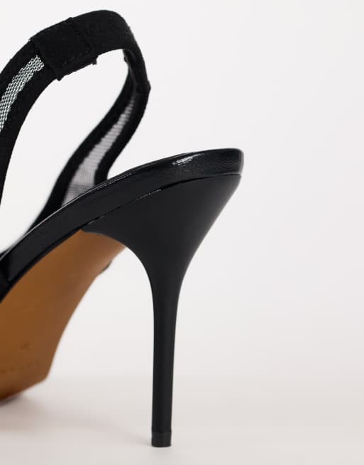 Topshop chaussure à talon en mesh avec bride arrière Arrow noire, 4 de 4
