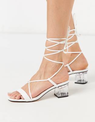chaussure talon carre blanche