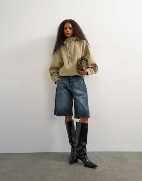 Topshop check cargo jacket in check - view 1