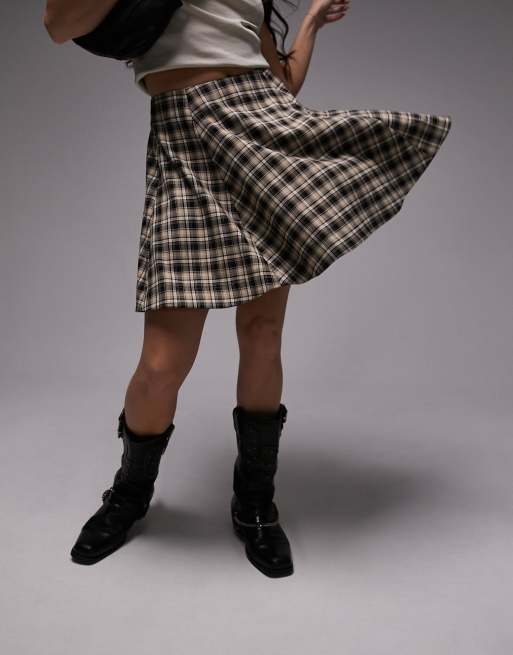 Checkered gray outlet skirt