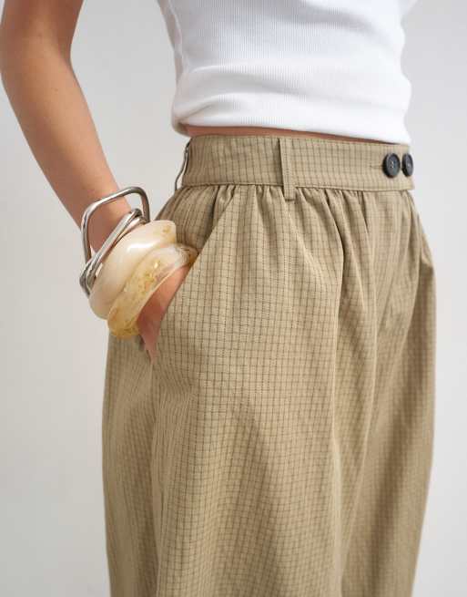 Topshop check extreme balloon pants in neutral, 3 of 5