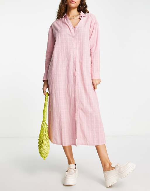 Topshop pink shirt hot sale dress