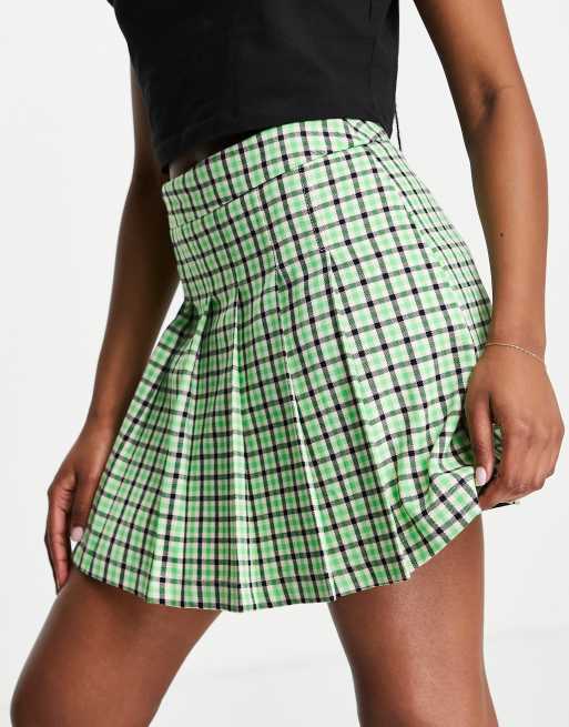 Dark green pleated outlet skirt topshop