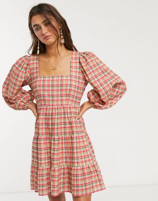 checked dress topshop