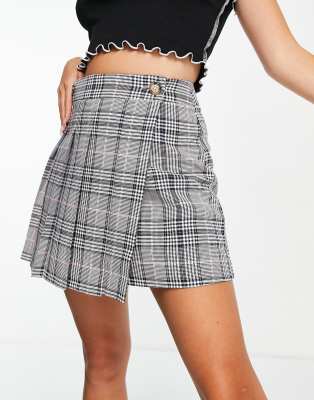 Topshop check mini tennis skirt in blue 