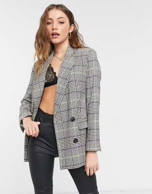 Grey check shop womens blazer