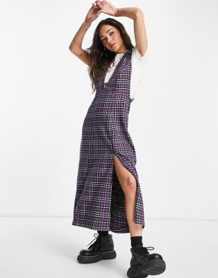 Topshop tartan 2025 pinafore dress