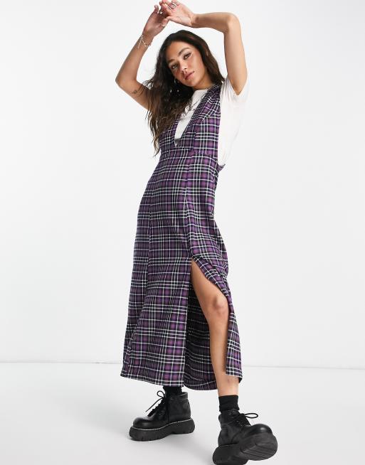 Topshop check clearance pinafore