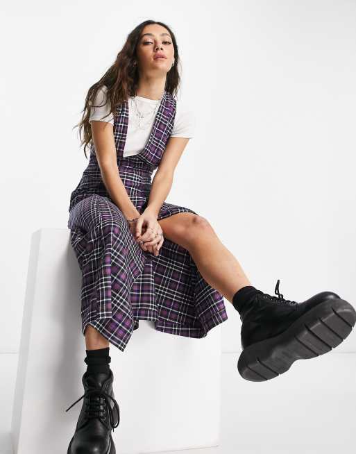 Topshop tartan pinafore dress sale