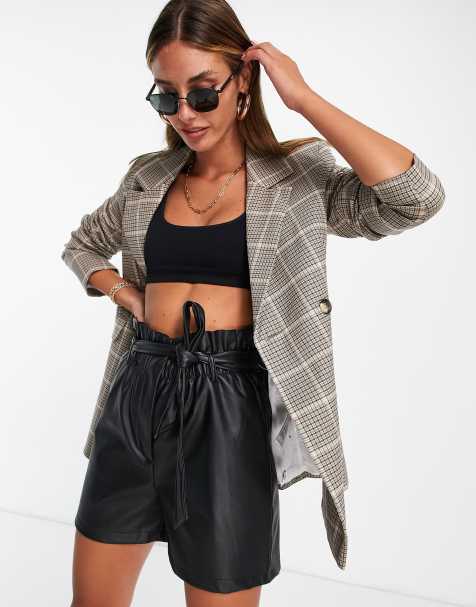 Topshop checkered blazer in monochrome - view 1