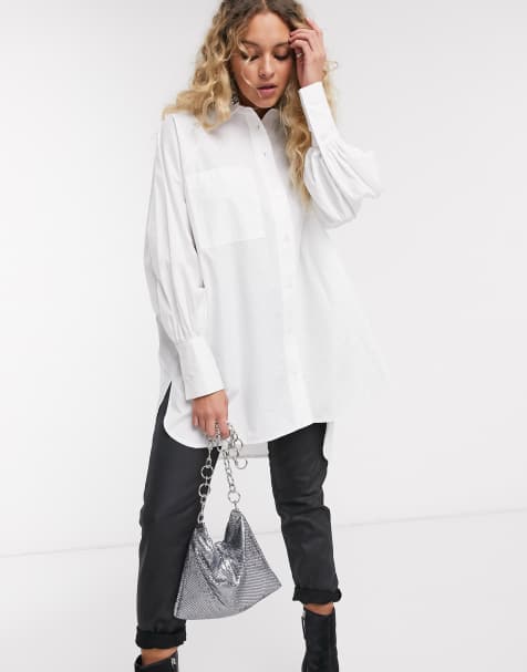Topshop - Chemise en popeline - Blanc