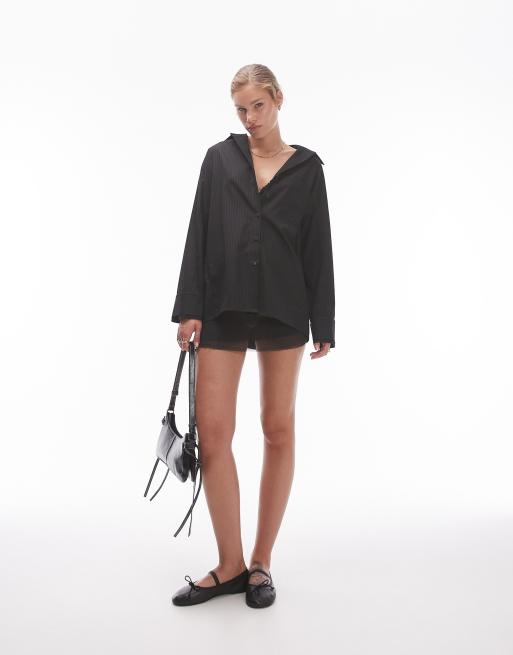 Chemise Topshop à Rayures Rouge Et Blanc - Taille UK 10, Manches Longues En Coton