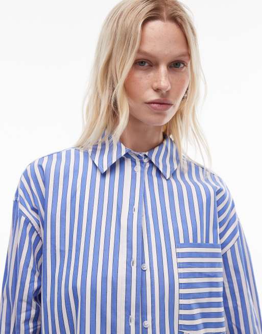 Topshop - Chemise oversize à rayures larges - Bleu, 2 de 4