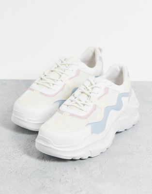Topshop Cherry chunky trainer in blue
