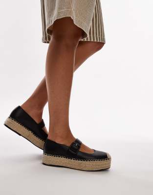 Topshop Topshop Cherry mary jane espadrille in black