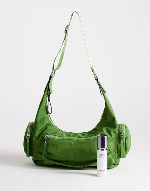 Topshop Cheryl medium nylon crossbody bag in green, 2 of 4