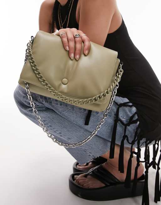 Topshop Chia Gewatteerde crossbody tas met afneembare ketting