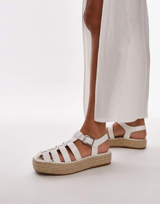 Topshop – Chilli – Białe espadryle w stylu rybackim