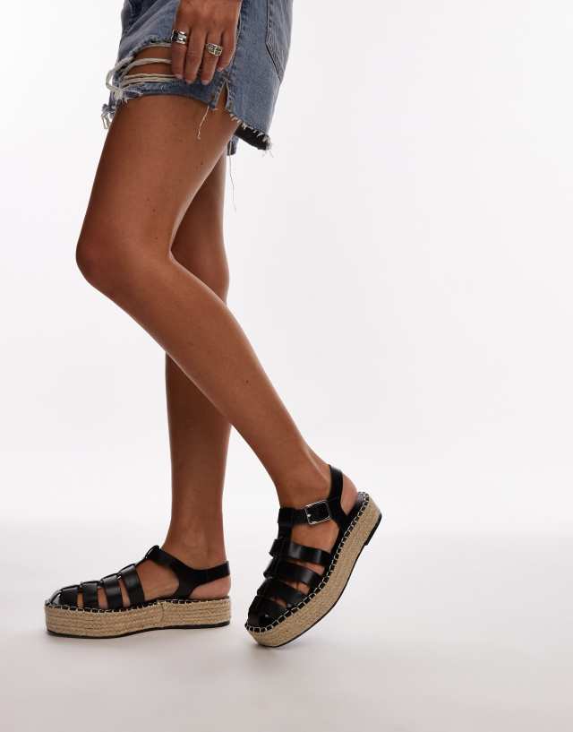 Topshop - chilli fisherman style espadrille in black