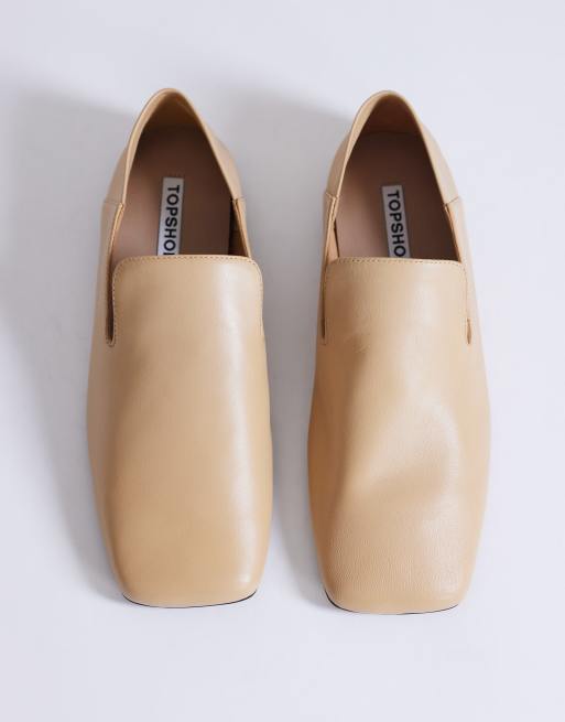 Topshop – Chloe – Camelowe loafersy premium z naturalnej skóry, 2 z 4